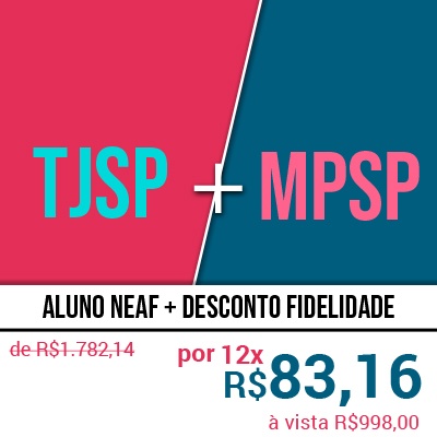 Concurso Escrevente TJSP e Oficial de Promotoria MPSP 2020 - Curso 2 em 1 do NEAF